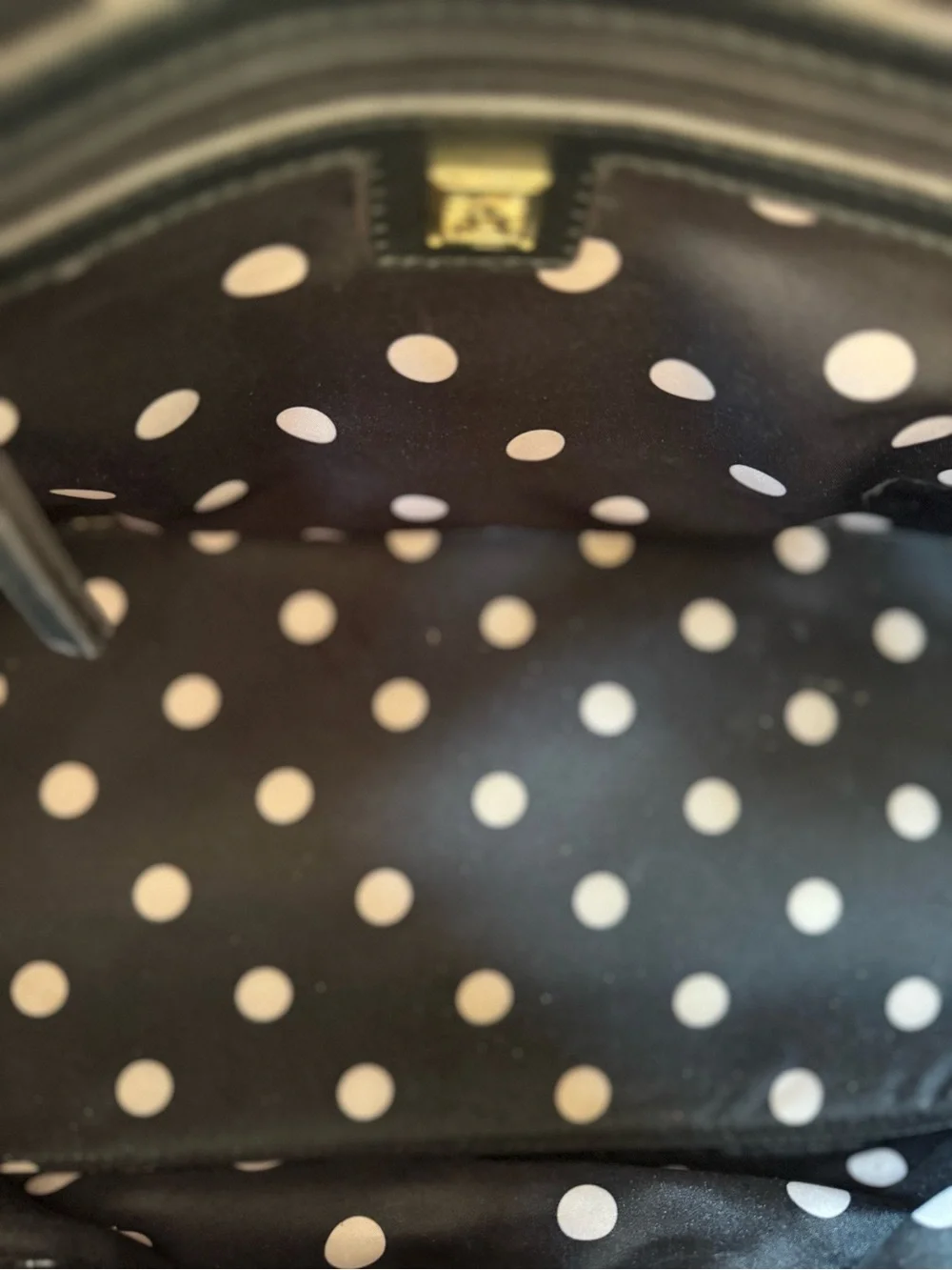 Anne Klein Black Dome Satchel with Gold Accents